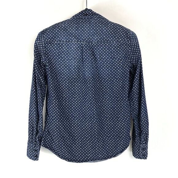 J. Crew Keeper Chambray Shirt Women's Size 0 Star Dot 100% Cotton Casual - Picture 6 of 12